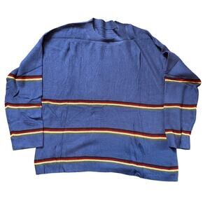 Evaless 2 Piece Striped Knit Sweater Loungewear Set. Blue Size Large.